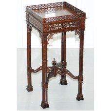 STUNNING MAHOGANY THOMAS CHIPPENDALE CHINESE STYLE CARVED WOOD JARDINIERE STAND   202402069407